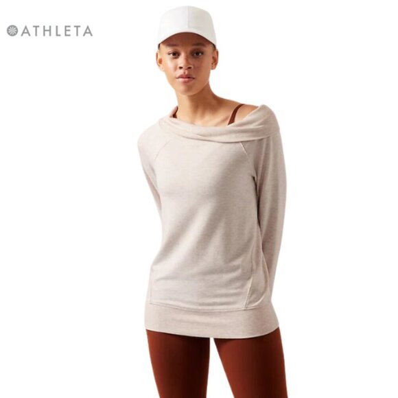 Athleta Women's Small Studio Barre Top Cowl Neck Balletcore Loungewear Layer - Picture 1 of 12